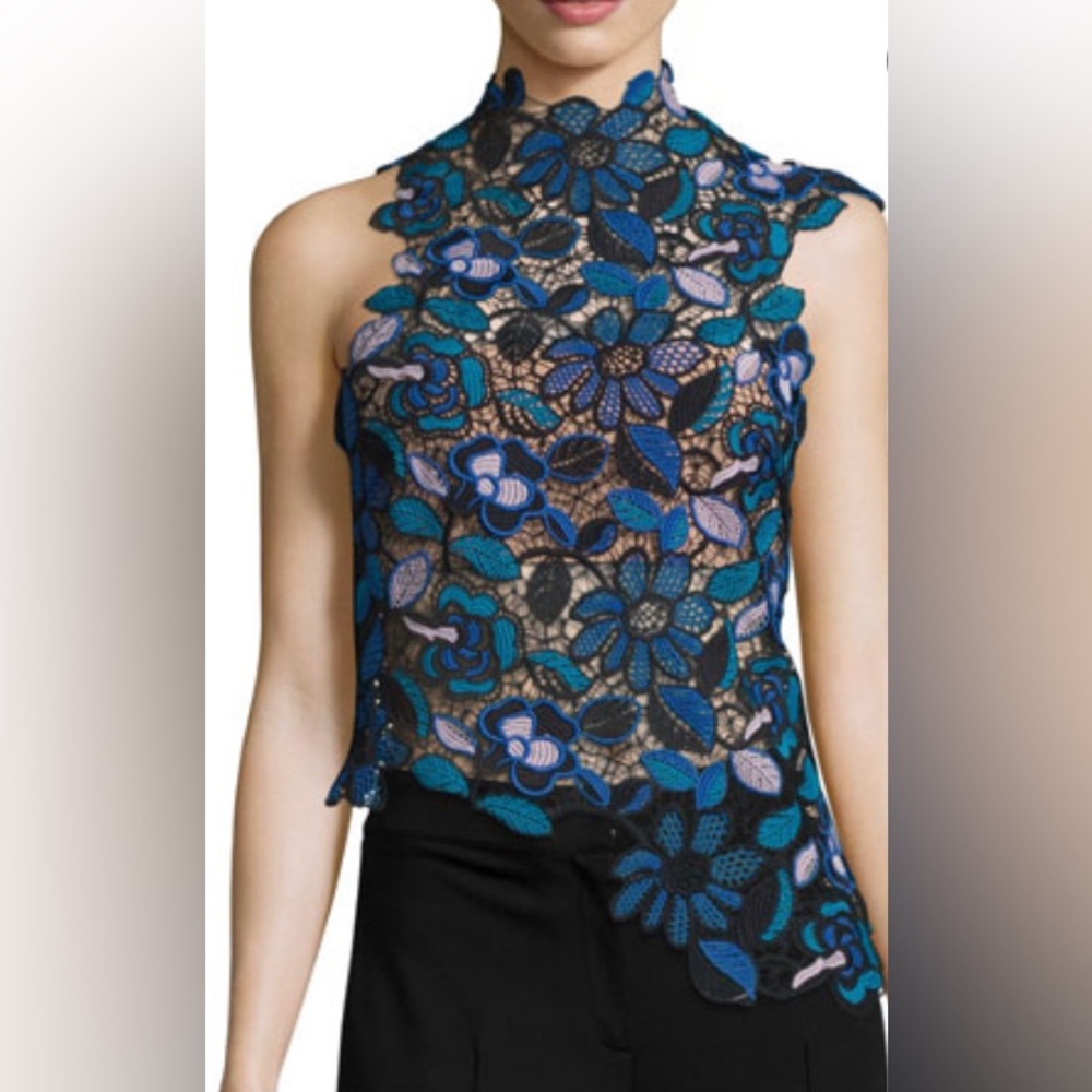 Sexy Self-Portrait Asymmetrical Lace Top